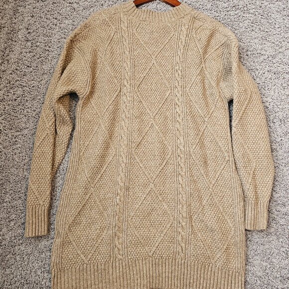 Cable Knit Sweater Dress in Khaki size Medium - Picture 1 of 8